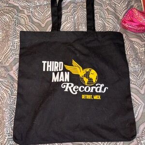 NWOT Third Man Records Black Tote Bag - Detroit Logo
